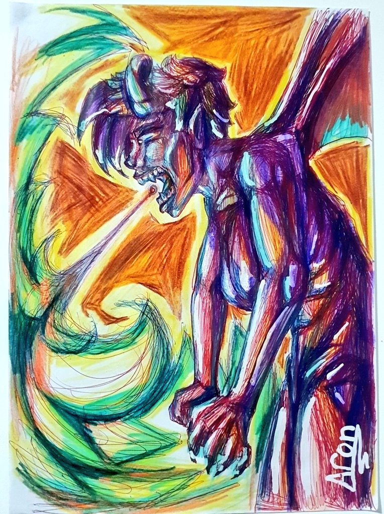 AronAthron's tweet photo. Tried something different, using pens instead of pencils. Not the best I can do, but it is surely an interesting study
(Had to put a lot of effects due câmera poor quality...) https://t.co/rdT55YXF5P
