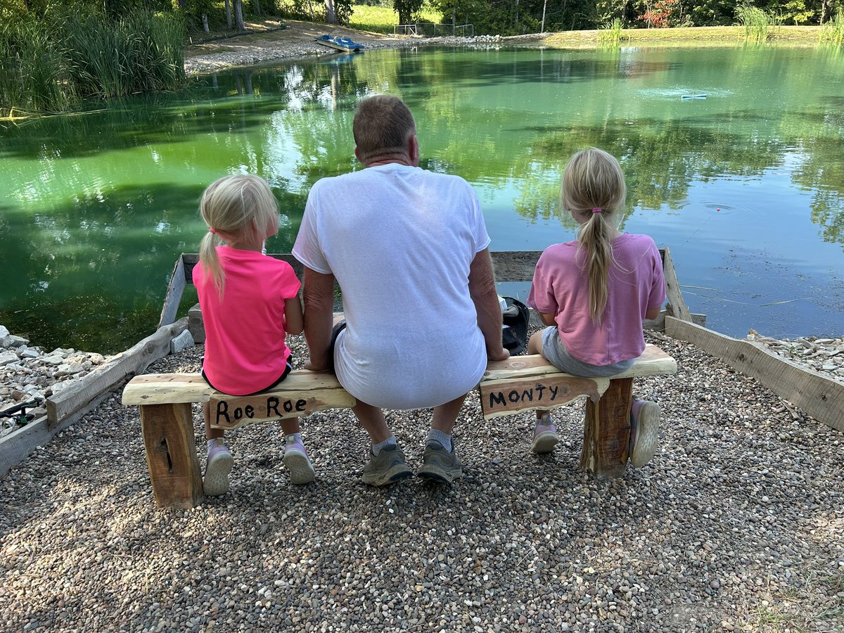 Nothing like a country afternoon at Grandma-ma &amp; PaPa’s pond. 🐟💛 Catching fish is optional… catching memories is guaranteed. 🪱🌾