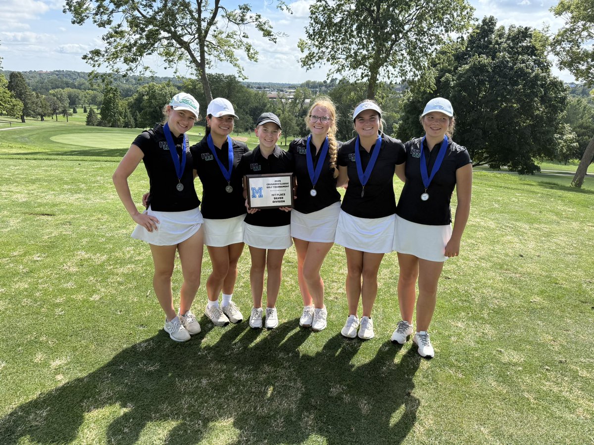 MWHSGirlsGolf's tweet photo. Wildcats won the silver division of the Marian invite with a 374. Sophia Zhang  2nd with 83 Olivia Goedeker 3rd 94 Grady York 5th 97 Avery Hand 6th 100 Addi Speck 7th 103.  Addison Goshorn was part of the winning team. https://t.co/hRh03e4gc3
