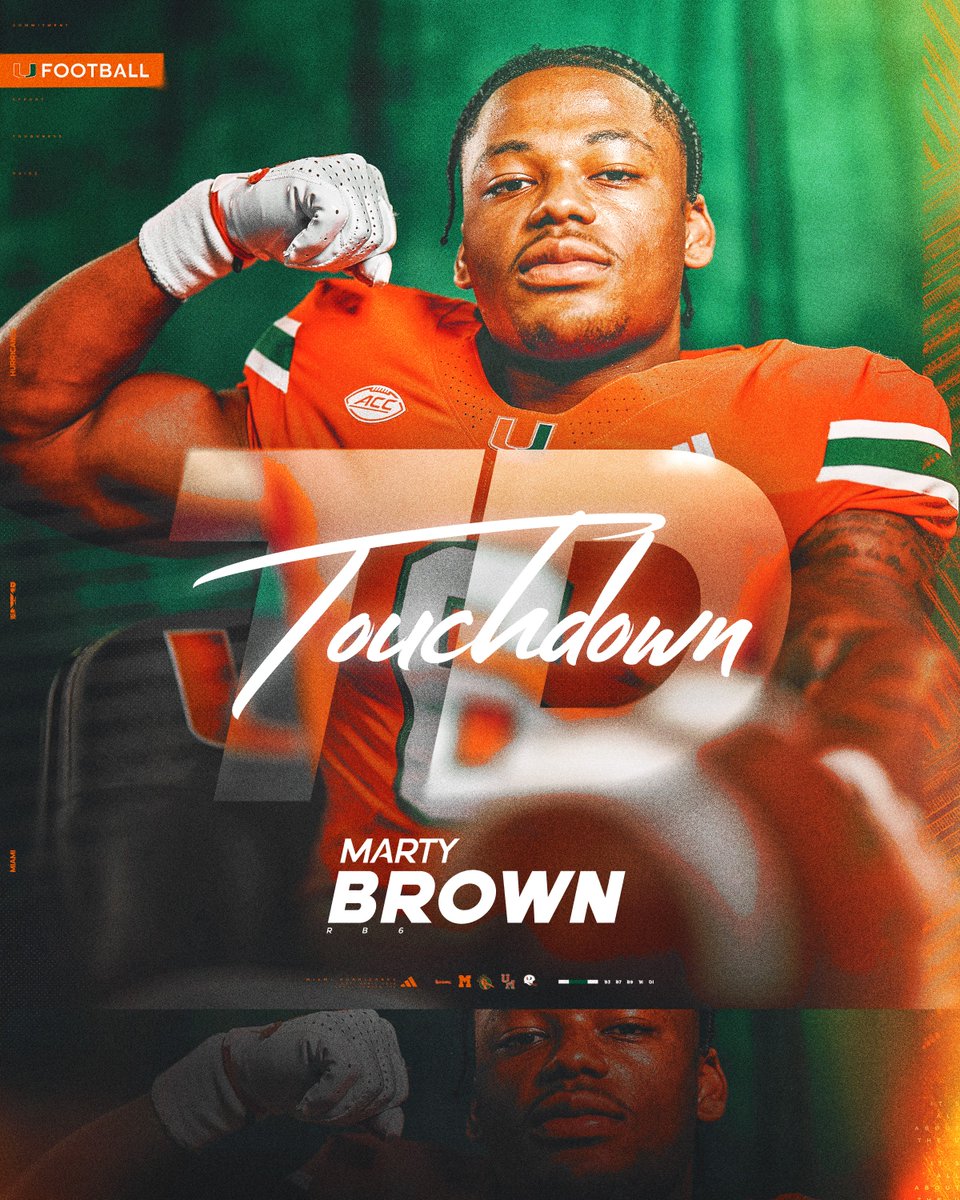 TOUCHDOWN HURRICANES! 🙌

CharMar "Marty" Brown punches it in for the score 👊