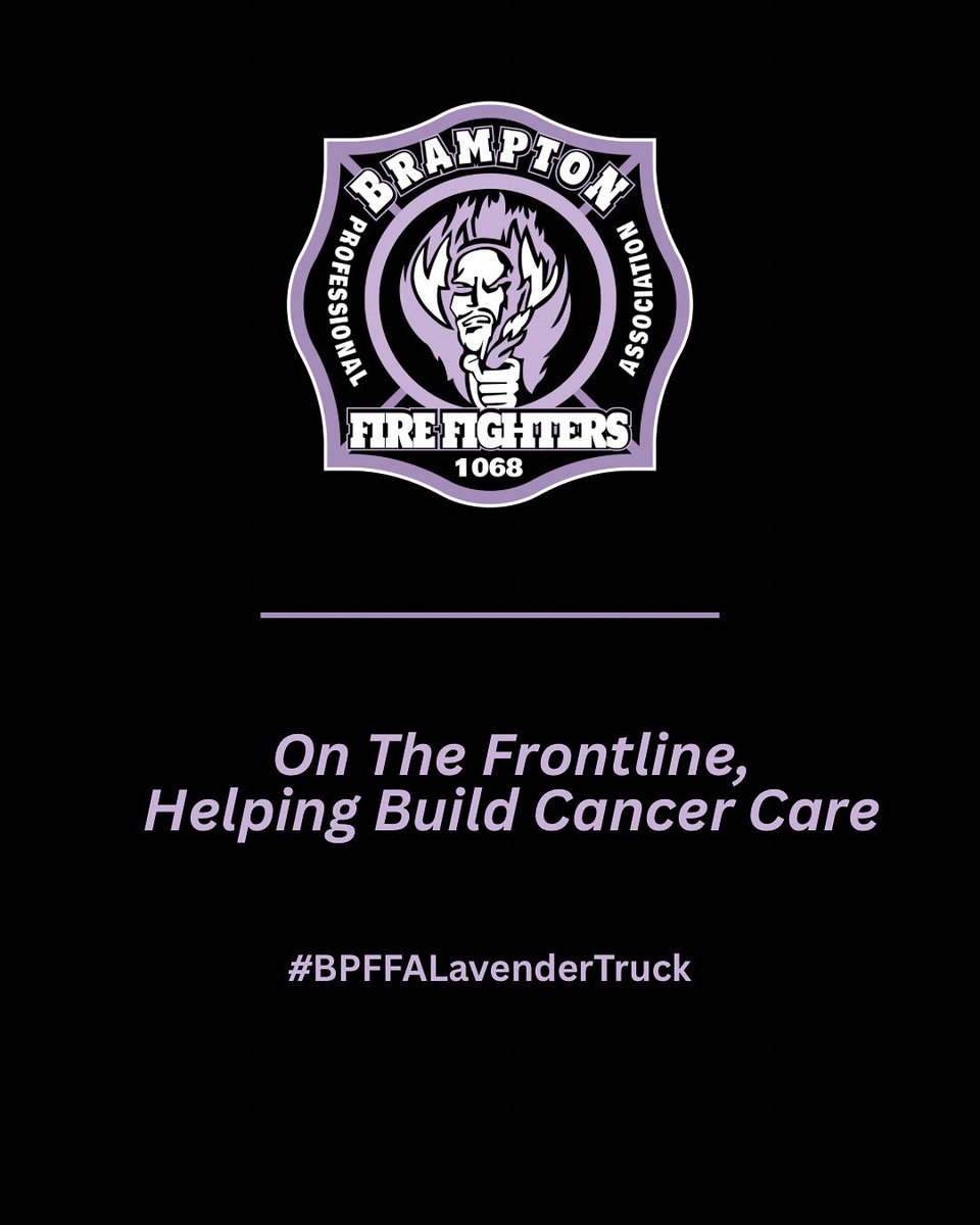 It’s almost launch day for the <a href="/BPFFA1068/">Brampton PFFA</a> Wrapped Truck, in support of <a href="/OslerFoundation/">William Osler Health System Foundation</a>.

Our truck is turning lavender to show support for those living with all forms of cancer, and as we fundraise for enhanced cancer services &amp; a second hospital here in #Brampton. 

Stay tuned!