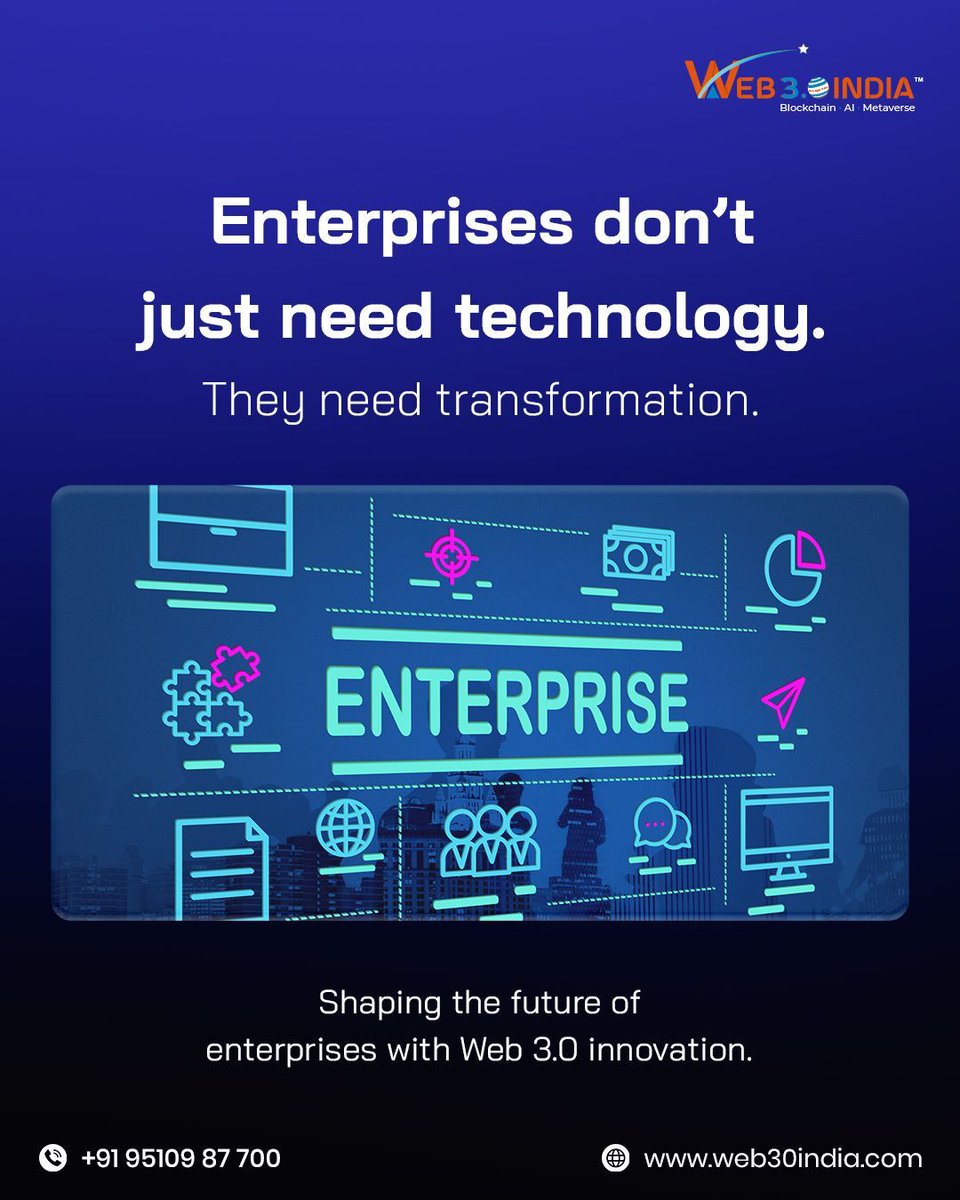 web30_india's tweet image. At Web 30 India, we help enterprises reimagine possibilities with Blockchain, Metaverse, AI, Mobile &amp;amp; Web solutions.

Our mission? To empower leaders with secure, scalable, and future-ready technologies.

#Web3India #FutureReadyTech #BlockchainSolutions #MetaverseInnovation
