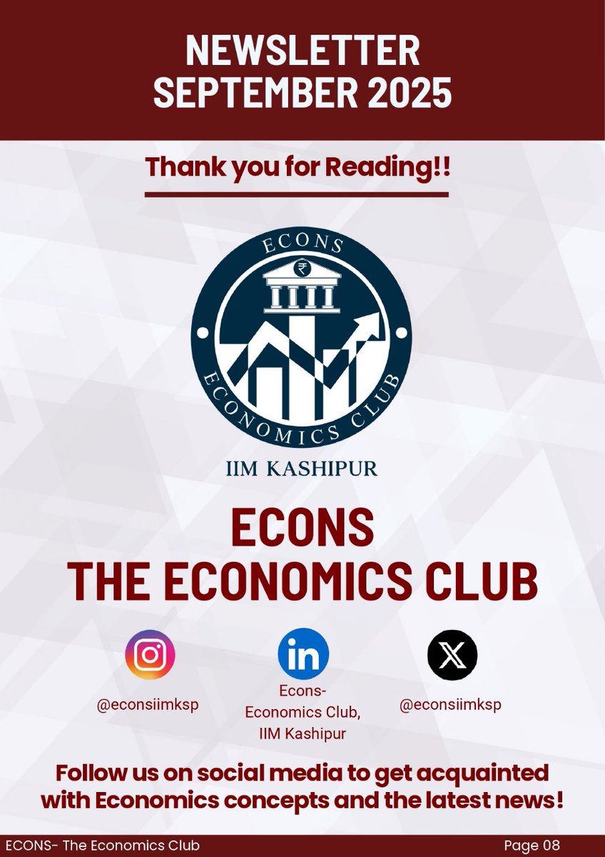 econsiimksp's tweet photo. #Economics #Policy #Trade #India #GlobalMarkets #Sustainability #ECONS #IIMKashipur
#Finance #Investments #TaxReforms #FreeTrade #Geopolitics #EconomicPolicy
#GlobalEconomy #MarketTrends #Innovation #CleanTech #AI #Semiconductors
#Inflation #FoodEconomics #Startups https://t.co/koHk1kOBer
