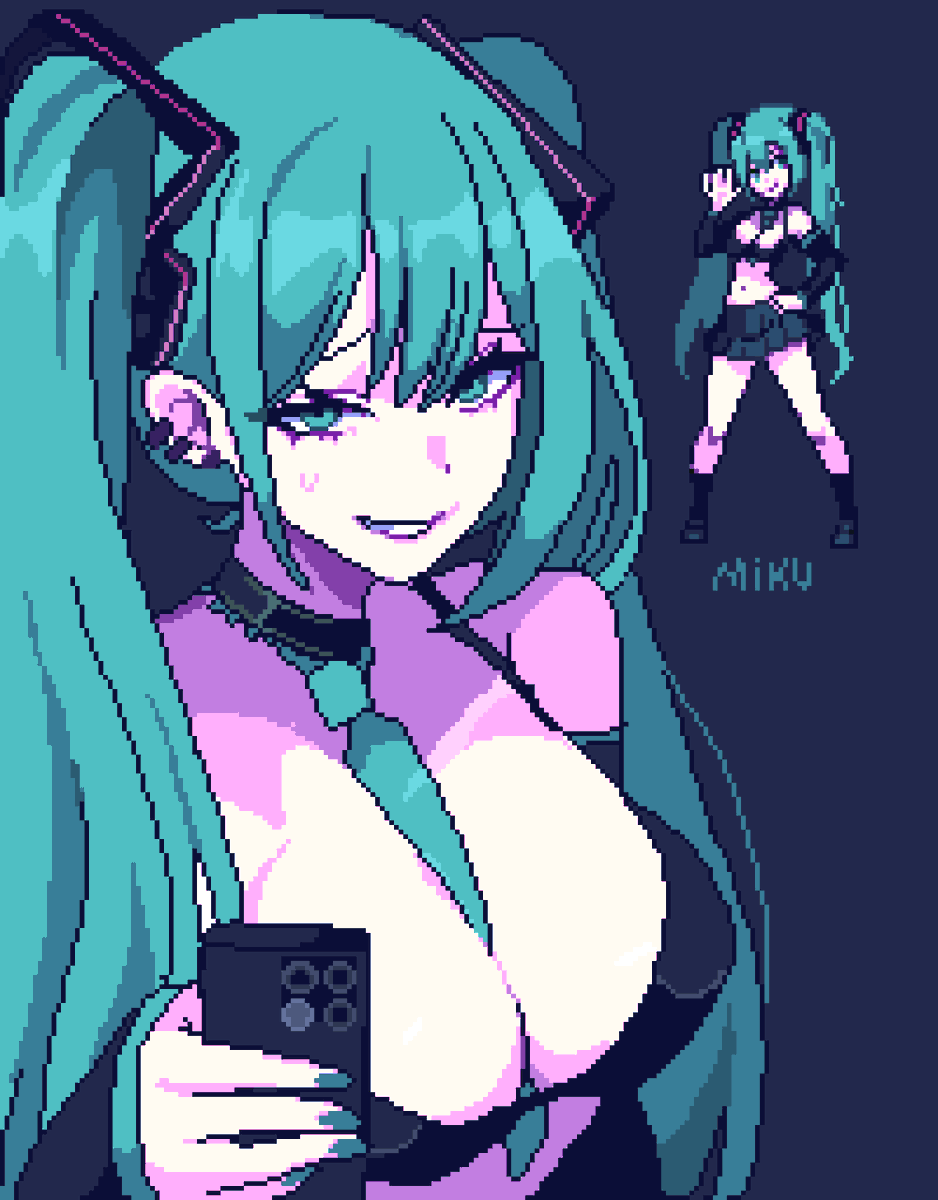 pixelsakami's tweet photo. happy birthdayy miku 
#pixelart https://t.co/NKC3GGMuqx