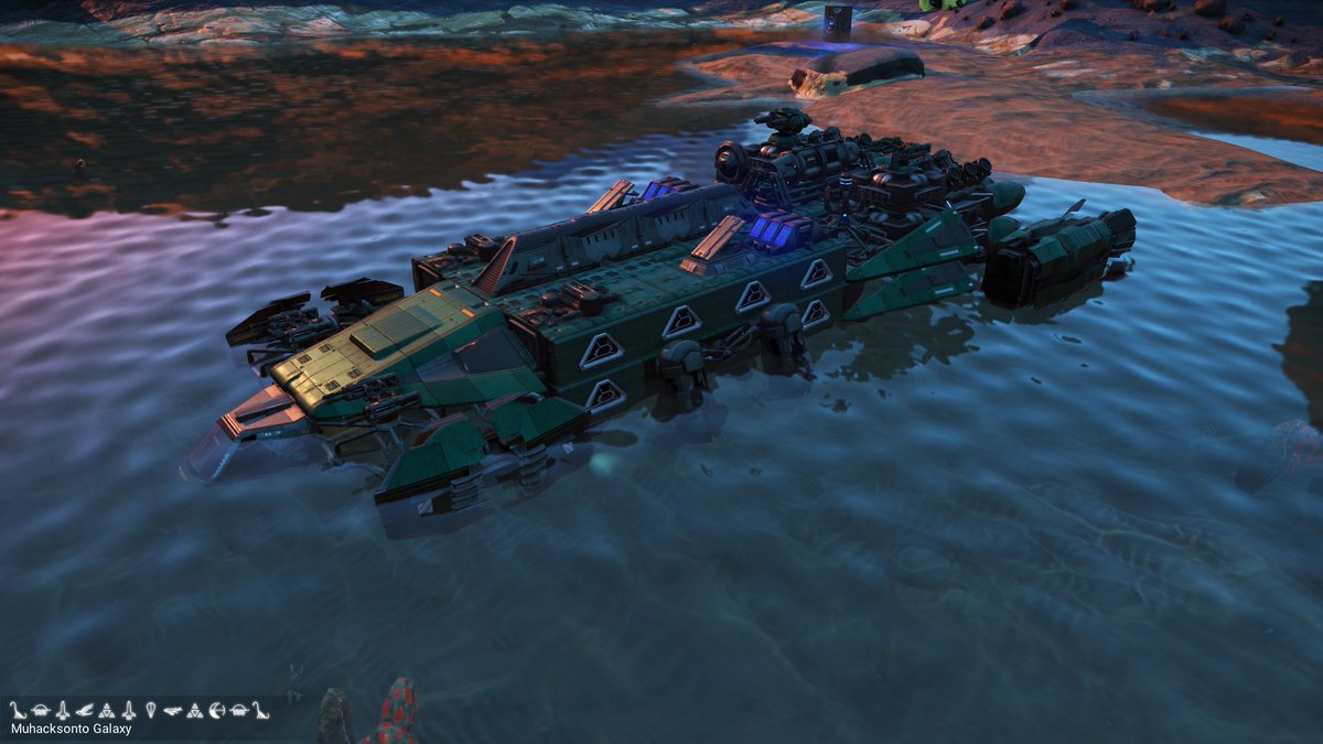 Hello friends! Khuhkha building new ships in #NoMansSky is a lot of fun! 

This one called Damocles. Is luxury high speed interstellar transport and defense Corvette. 🚀