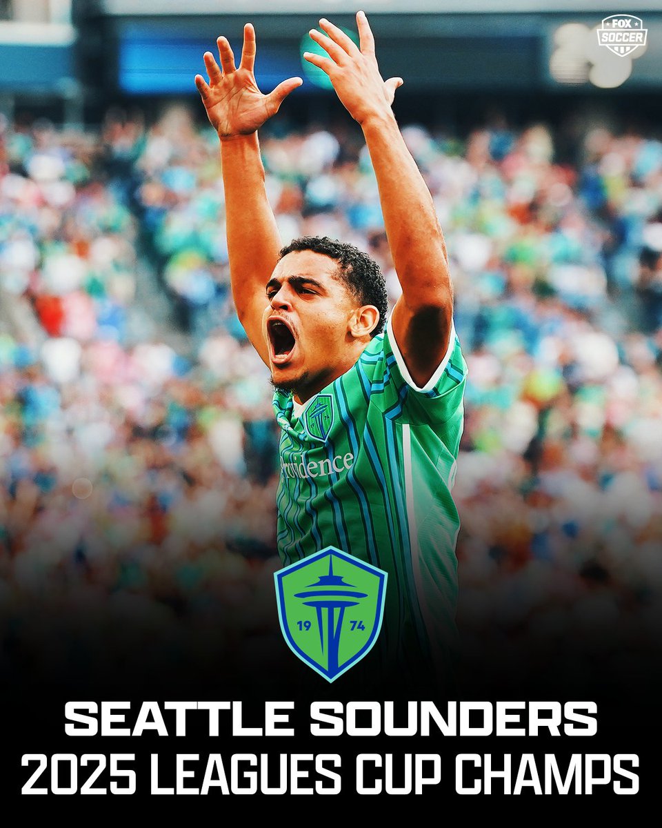 FOXSoccer's tweet image. TROPHY CABINET COMPLETE 🏆

@SoundersFC are now the first @MLS team to win every single major trophy in North America that they could possibly win ‼️