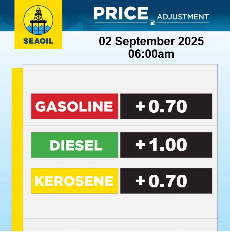 #PriceAdjustment effective 02 September 2025