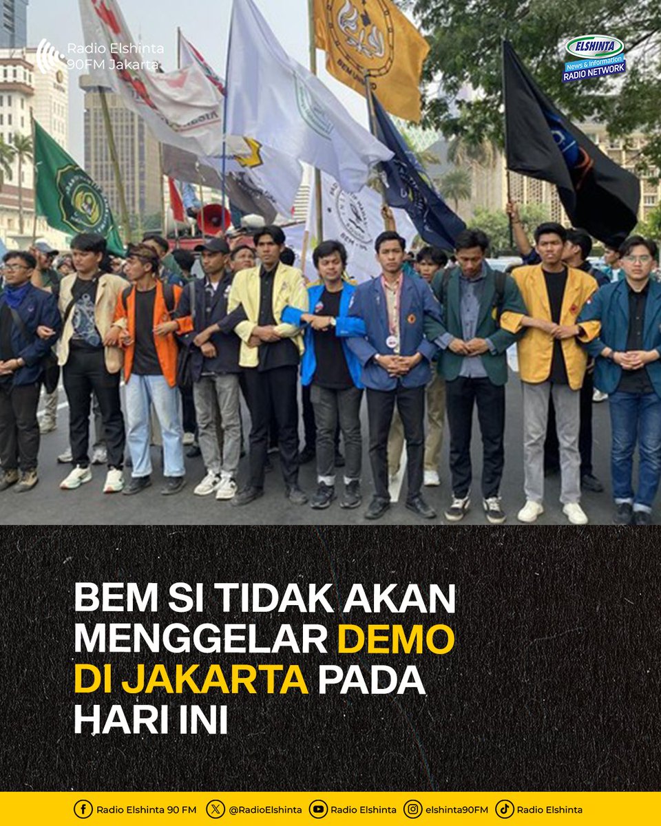 Badan Eksekutif Mahasiswa Seluruh Indonesia (BEM SI) dipastikan tidak gelar demo di Jakarta pada hari ini, Senin (1/9)

“Untuk wilayah Jakarta, karena melihat kondisi yang sangat buruk, kami memastikan kami tidak turun hari ini,” ucap Koordinator Pusat BEM SI Kerakyatan Muhammad
