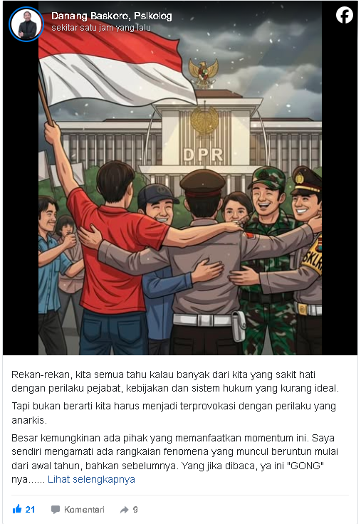 🎯Jangan biarkan rasa sakit hati dijadikan alat provokasi. Kita berjuang untuk keadilan, bukan anarki. Tetap jaga sikap, lawan dengan bermartabat. Jangan biarkan pihak tak bertanggung jawab menang. Merdeka! ✊🇮🇩
#IngatPesan #LawanDenganMartabat #MerdekaTanpaBatas