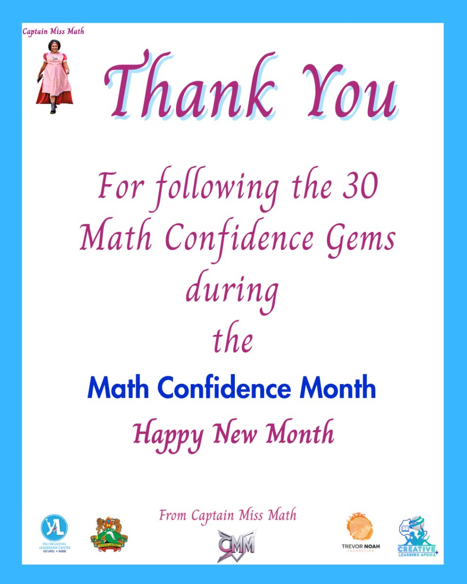 #MakingMathMarvelous
#CaptainMissMath
#creativelearningafrica

<a href="/TrevorNoahFdn/">Trevor Noah Foundation</a> <a href="/rlceastafrica/">RLC East Africa</a>