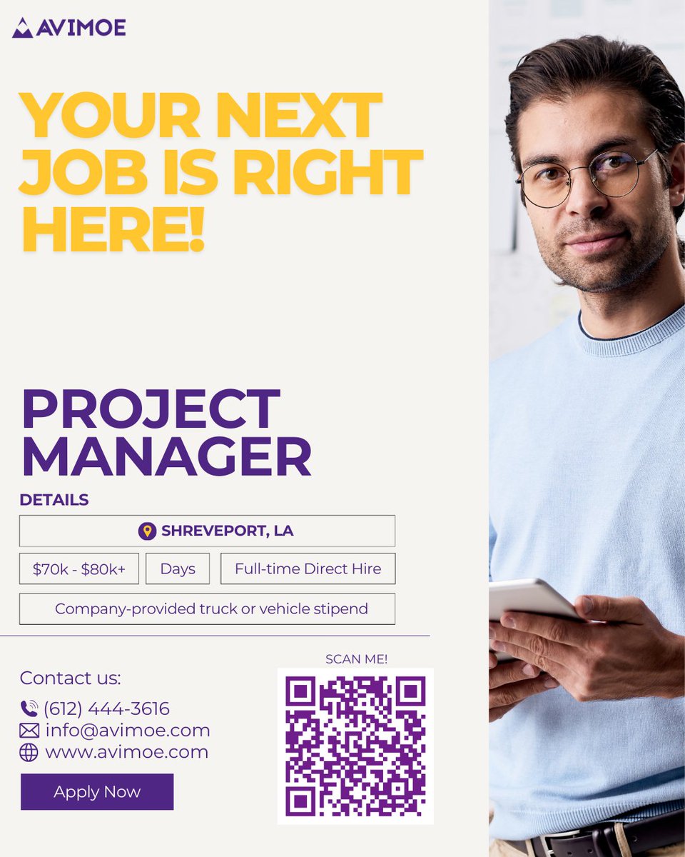 avimoe_wc's tweet image. 🚨 Hiring: Project Manager
💰 $70k–$80k+ + Bonuses
🚘 Truck/Stipend + Per Diem
Lead crews, budgets &amp;amp; client relations on underground utility &amp;amp; fiber projects.
Apply: avimoellc.sensehq.com/scheduler/2352…

#ProjectManagerJobs #ShreveportJobs #FiberConstruction #NowHiring