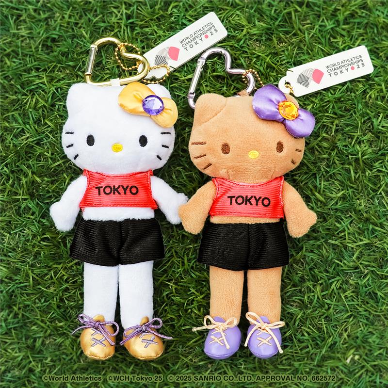世界陸上　サンリオ　スタイルアップぬいぐるみ ハローキティ　パープル　ゴールド 東京2025世界陸上 ハローキティ スタイルアップぬいぐるみ パープル