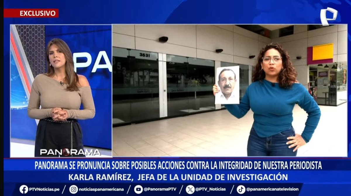 Sergio Sanabria (@sergiosanabria4) on Twitter photo #OJO Grave. Denuncian que desde la Dirección de Inteligencia del <a href="/MininterPeru/">Ministerio del Interior 🇵🇪</a>, se habría ordenado atentar contra la vida de la periodista Karla Ramírez, Jefa de Investigación de Panorama, quien destapó el presunto pago de coimas entre policías vinculados a la mina El Dorado. #OJO Grave. Denuncian que desde la Dirección de Inteligencia del <a href="/MininterPeru/">Ministerio del Interior 🇵🇪</a>, se habría ordenado atentar contra la vida de la periodista Karla Ramírez, Jefa de Investigación de Panorama, quien destapó el presunto pago de coimas entre policías vinculados a la mina El Dorado.