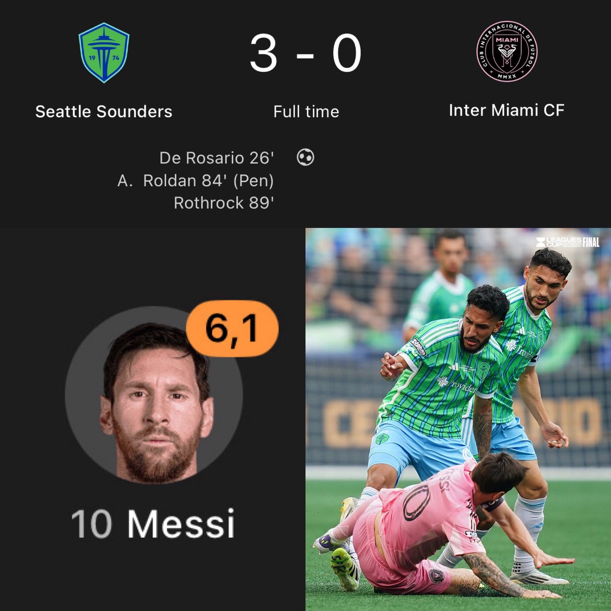 CFC_Janty's tweet image. Inter Miami and Lionel Messi lose a cup final 3-0 !!!!!! 😭😭