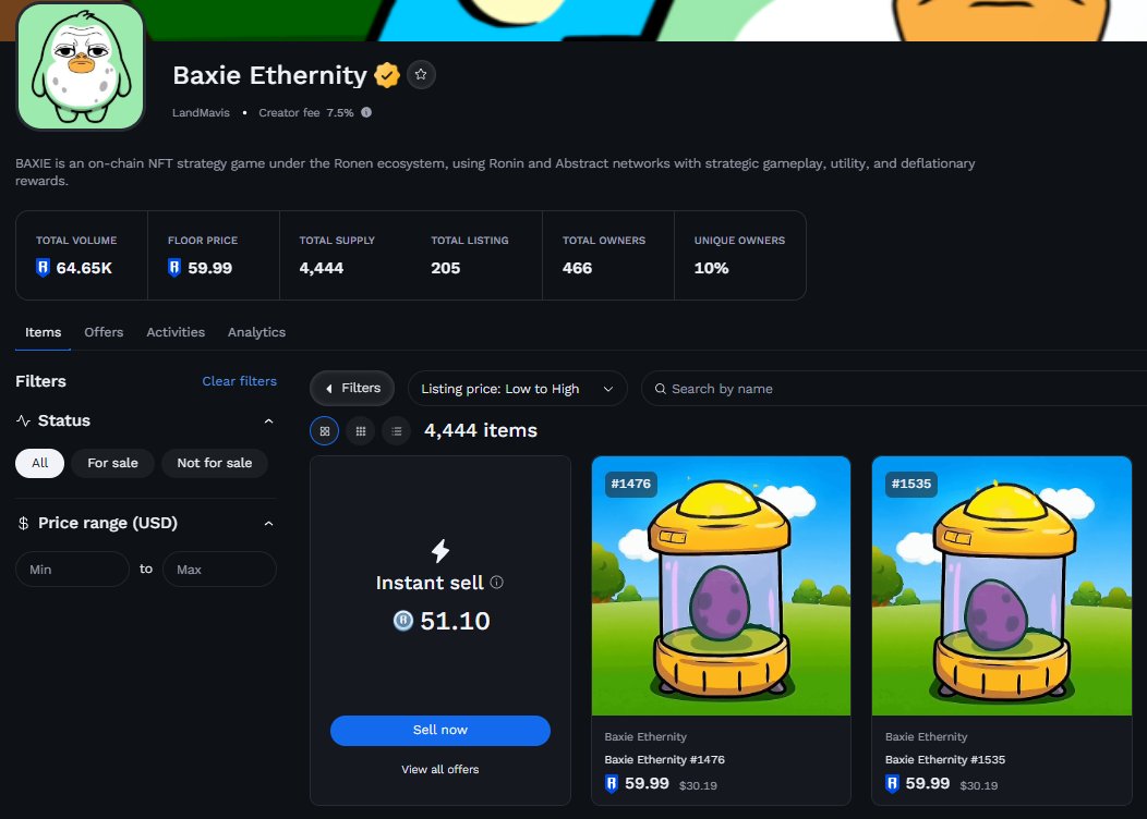 Did you know?

There are only 86 <a href="/Baxieronen/">BAXIE Ethernity</a> listed below 100 $RON! Among these 86, one of it contain 3 part of the MYSTIC!

How do I know?

#trustmebro