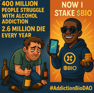 xcom8888's tweet photo. 400 million people struggle with alcohol addiction.
2.6 million die every year from alcohol-related causes.
I was one of them — drowning stress in bottles, wasting money, losing focus.
Now I’ve found something better.
I stake $BIO. I farm XP.
Instead of burning my liver, I fuel science.
That’s why I propose AddictionBioDAO:
A new BioDAO inside @BioProtocol to fund open research on alcohol use disorder (AUD).
If DeSci can fund longevity, gut health, and neuroscience — it can also fight addiction.
Because health isn’t just about living longer.
It’s about living free.
👉 https://t.co/9GzpNCpSVM
#BioProtocol #BioXP #AddictionBioDAO #DeSciSeason #DeSciRevolution #WLHunt #FutureOfScience #HealthForAll #Web3ForGood