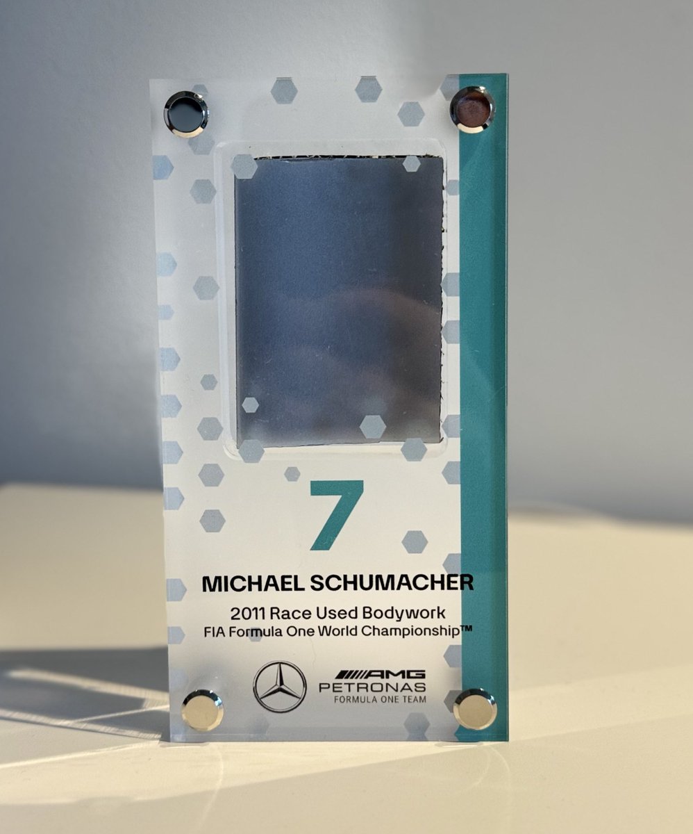 benwaterworth62's tweet photo. I’m now officially an owner of a piece of a Michael Schumacher F1 car. Safe to say as gifts go to myself, this is right up there
#Schumacher #F1 #KeepFightingMichael #F1Authentics @F1AuthenticsTM https://t.co/OGyOZ3opkU