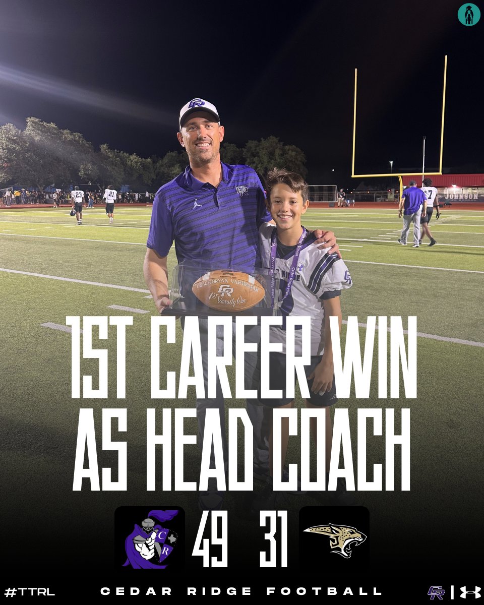 Cedar Ridge Football (@rrcrfootball) on Twitter photo What a special Friday night it was for Cedar Ridge Football‼️ Our Head Coach, Bryan Vardeman, earned his first career head coaching win‼️ A huge step for our program and it’s just the beginning‼️
#TTRL l #ALLIN l #RAIDERSREADY ⚔️ What a special Friday night it was for Cedar Ridge Football‼️ Our Head Coach, Bryan Vardeman, earned his first career head coaching win‼️ A huge step for our program and it’s just the beginning‼️
#TTRL l #ALLIN l #RAIDERSREADY ⚔️