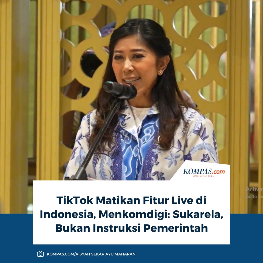 Menteri Komunikasi dan Digital (Menkomdigi) Meutya Hafid menyampaikan TikTok secara sukarela menonaktifkan fitur siaran langsung atau live di Indonesia.

Baca di sini: money.kompas.com/read/2025/09/0…

~TA #TikTok #TikTokLive