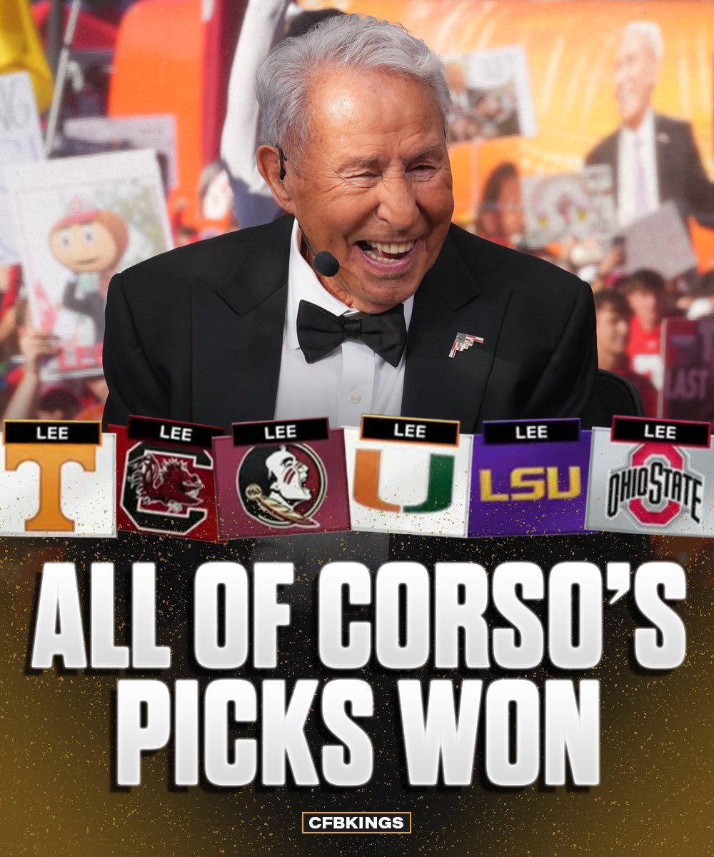 Every team that Corso picked on College Gameday yesterday won 🥹