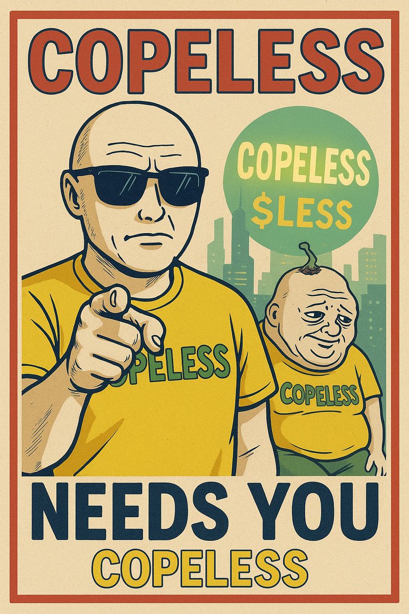 🚨 COPELESS NEEDS YOU 🚨

No more cope. No more excuses.
It’s time to join the frontline for $LESS 🟢

💊 No More Cope, Only Copeless 💊

Mods, raiders, shillers, memers —
Every hand matters.

Are you in? 👊
#Copeless #LESS #Bonkfun