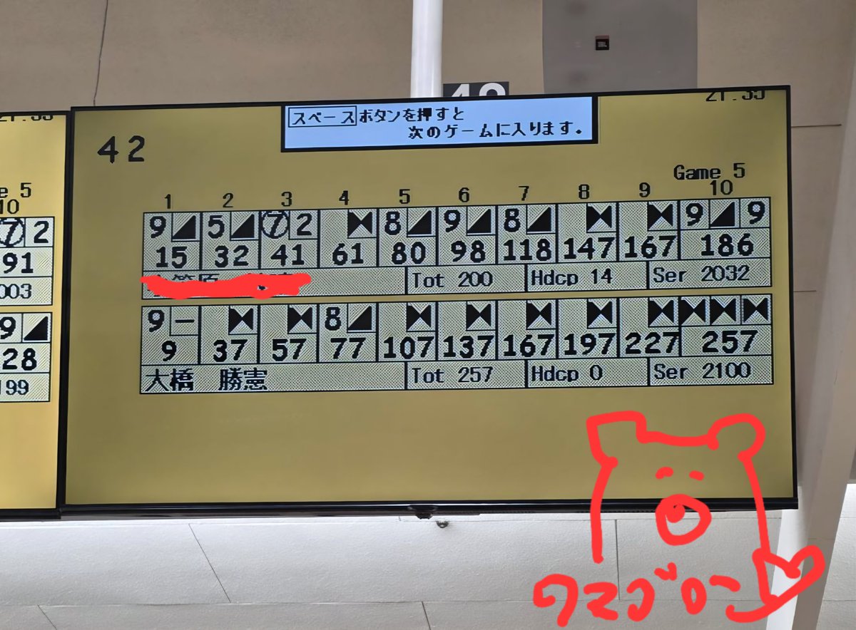 siretoco23's tweet photo. @sugi_bowling280 こちらこそ準々決勝はガンバれずにごめんなさい😅今回はクマゴロンと2100ピンの仲間たちということで笑😊また北海道でお会いしましょう🎳🍀🐻 https://t.co/pgu2PNEtq5