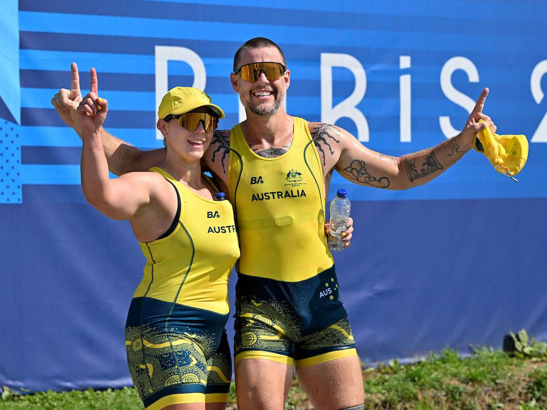 AUS Paralympic Team (@ausparalympics) on Twitter photo #OnThisDay Nikki Ayers and Jed Altschwager made history at Vaires-sur-Marne 🥇
The duo stormed home in the PR3 Mixed Double Sculls to win Australia’s first-ever Paralympic gold medal in Para-rowing 💚💛
<a href="/Paris2024/">Paris 2024</a> <a href="/Paralympics/">Paralympic Games</a> <a href="/RowingAustralia/">Rowing Australia</a> | #Paris2024 #Paralympics #OnThisDay Nikki Ayers and Jed Altschwager made history at Vaires-sur-Marne 🥇
The duo stormed home in the PR3 Mixed Double Sculls to win Australia’s first-ever Paralympic gold medal in Para-rowing 💚💛
<a href="/Paris2024/">Paris 2024</a> <a href="/Paralympics/">Paralympic Games</a> <a href="/RowingAustralia/">Rowing Australia</a> | #Paris2024 #Paralympics