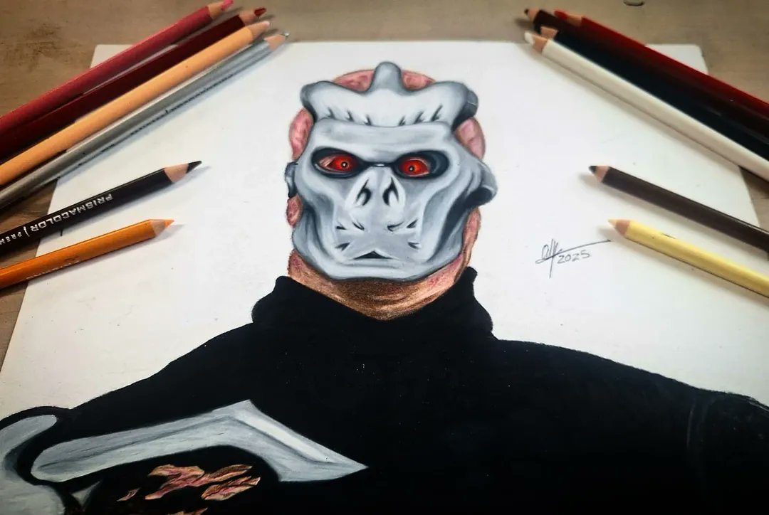 Xethicz's tweet image. I finished my drawing of Uber Jason yesterday ☺️ #JasonX #Fridaythe13th