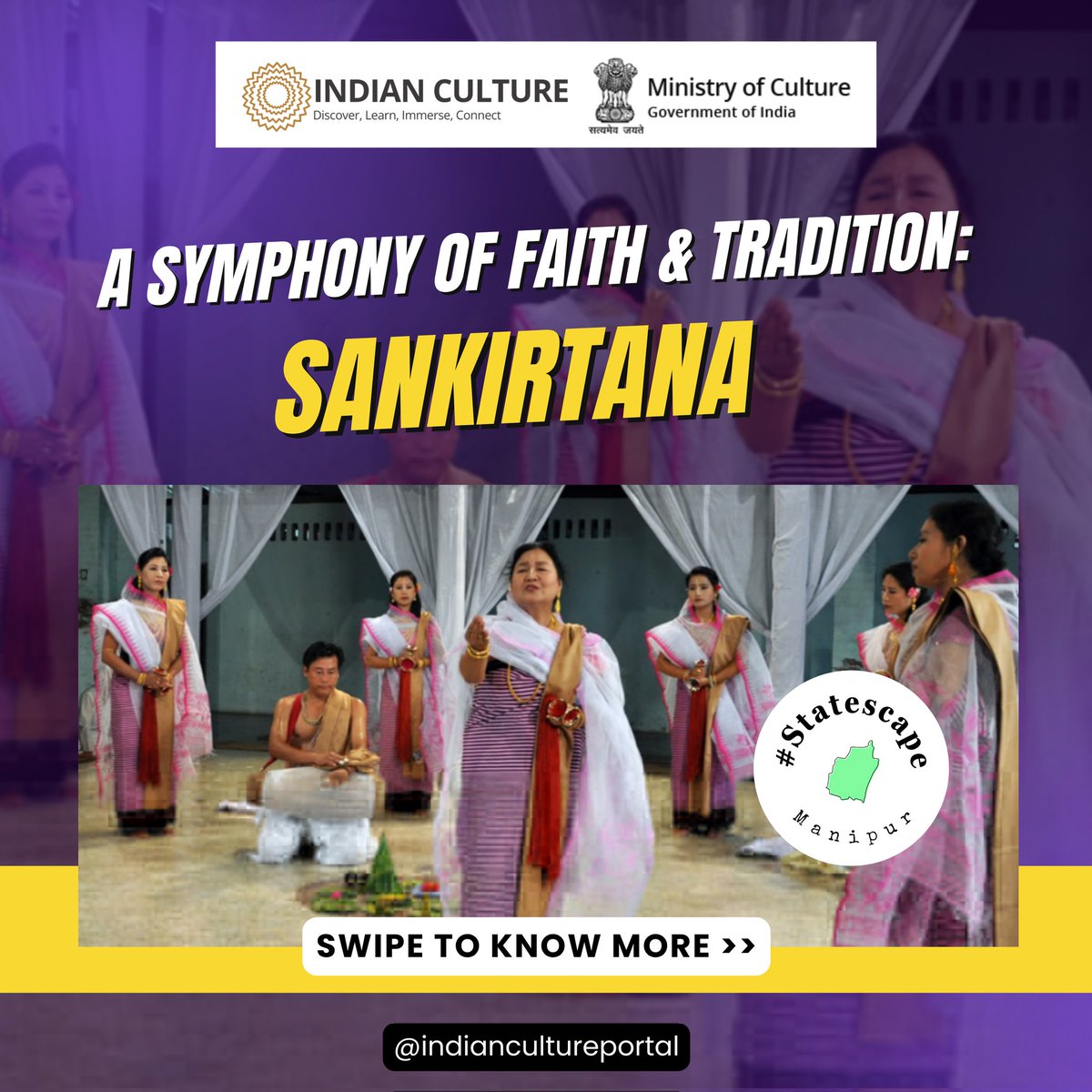 _IndianCulture's tweet photo. Sankirtana – A symphony of faith, devotion, and #tradition from Manipur.
Discover more with @indiancultureportal
#IndianCulturePortal #Sankirtana #ManipuriCulture #Kiyamba #VaishnaviteTradition #kirtana #Mandapa #IntangibleHeritage #SacredArts #rituals #CulturalTreasures https://t.co/JWFJfUQONI