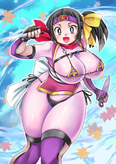 くノ一の日らしいので、フォルダにある決して太くないオリキャラを。 #くノ一の日