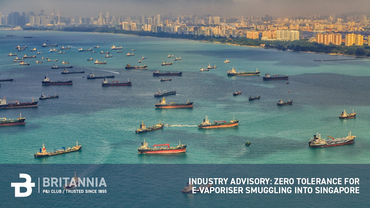 britanniapandi's tweet image. The Singapore Shipping Association reminds all: Singapore has zero tolerance for e-vaporiser smuggling. ICA has stepped up checks at all checkpoints. Smuggling will face strict enforcement. Share this advisory with all crew & personnel.
Full advisory: ow.ly/JeyB50WOXOx