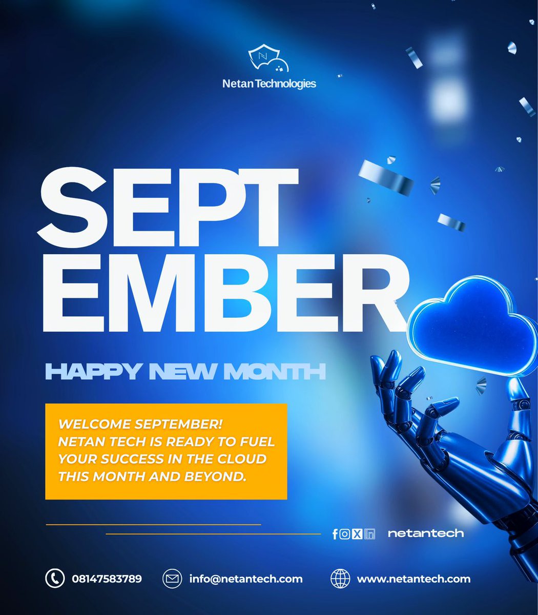 NetanTech's tweet image. Hello September! 

A brand new month means fresh opportunities to build smarter, safer, and stronger businesses. 

Here’s to growth, progress, and success this month! 🥂

Let’s build the future, together. 💙