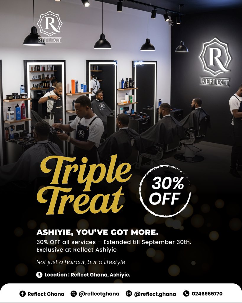 Reflect TripleTreat

Ashiyie, you’ve got more.

30% OFF all services – Extended till September 30th. 

Exclusive at Reflect Ashiyie