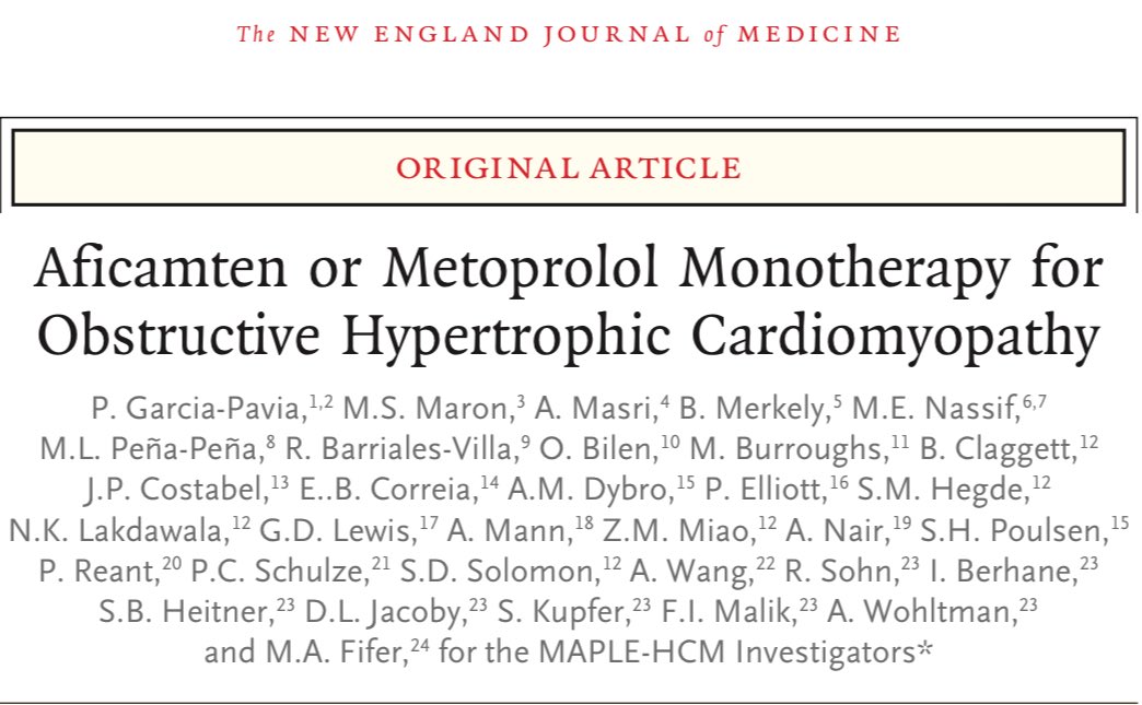 “Fantastic results from MAPLE-HCM: AFICAMTEN SUPERIOR TO BETA-BLOCKERS IN OBSTRUCTIVE HCM! Congrats to the <a href="/Cytokinetics/">Cytokinetics</a> team and special kudos to <a href="/dr_pavia/">Pablo Garcia-Pavia</a> 👏👏👏and the amazing Spanish cardiology team! @MariaLuisaPeñaPeña <a href="/secardiologia/">Soc Esp Cardiología</a> <a href="/seccCFyGenetCV/">Sección Cardiopatías Familiares y Genética CV SEC</a>