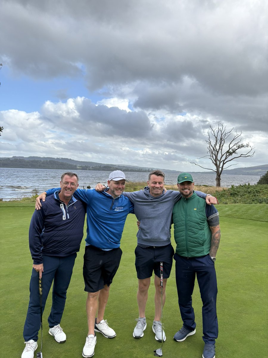 Great practice round yesterday at Loch Lomond before the main event for <a href="/EmmieSmillieCF/">Emmie Smillie Charity Foundation</a> today. Great company too with <a href="/No1shaygiven/">Shay Given</a> <a href="/BrianMcFadden/">Brian mcfadden</a> and Keith Duffy. Will keep you posted with how it goes today 🤞