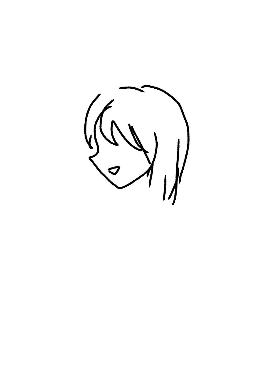 ↓このタイプの横顔、子供の頃はよく描いてたけど今あんまり描こうと思わないんだよな…。
ある程度は実写的な要素持たせたほうがやっぱ好きなんすよね。