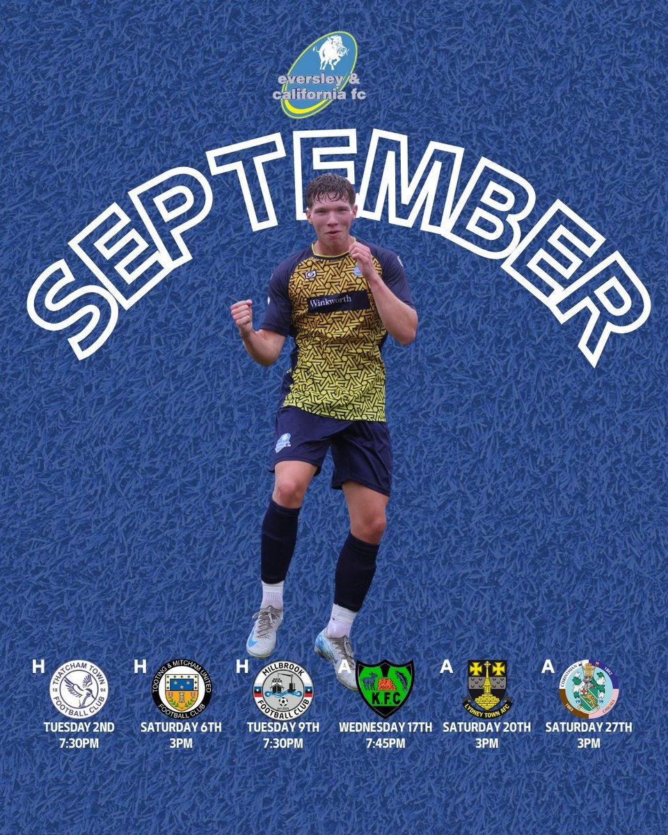 Eversley & California FC π (@eversleycalifc) on Twitter photo πππππππππποΈ
Another busy month of league and cup action ahead of us...β½οΈ
The weekend of Saturday 13th September is now likely vacant due to <a href="/EpsomEwellFC/">Epsom & Ewell Football Club</a>'s progression in the FA Cup - our congratulations to The Salts!π§
#UpTheBoarsπ <a href="/NonLeagueHQ1/">NonLeagueHQ</a> <a href="/fiberkshire/">Football in Berkshire</a> πππππππππποΈ
Another busy month of league and cup action ahead of us...β½οΈ
The weekend of Saturday 13th September is now likely vacant due to <a href="/EpsomEwellFC/">Epsom & Ewell Football Club</a>'s progression in the FA Cup - our congratulations to The Salts!π§
#UpTheBoarsπ <a href="/NonLeagueHQ1/">NonLeagueHQ</a> <a href="/fiberkshire/">Football in Berkshire</a>