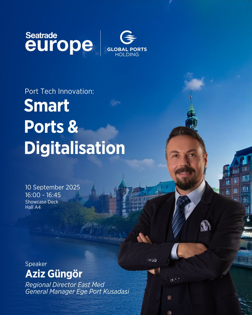 We are pleased to announce that Aziz Güngör, Regional Director East Med and General Manager of Ege Port Kuşadası, will be speaking at Seatrade Europe 2025 in Hamburg.

#GlobalPortsHolding #SeatradeEurope #STCEurope #CruiseIndustry