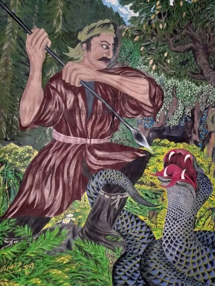 Rəssam Nəsibə Süleymanqızı
"ƏJDAHAYLA ÜZ- ÜZƏ"