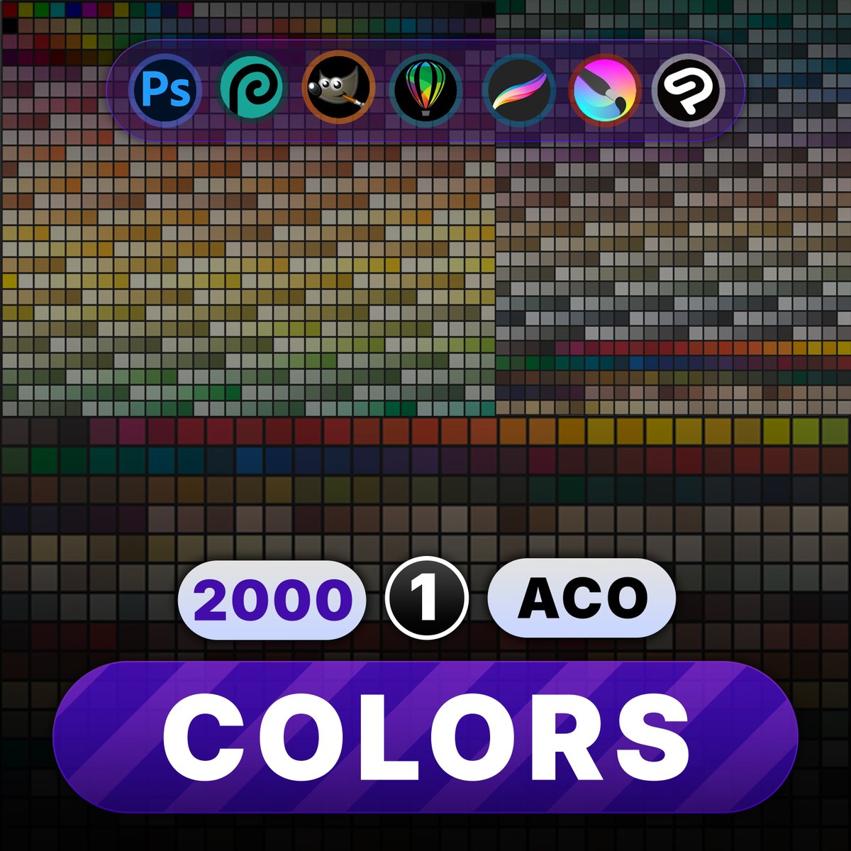 xebelionoffical's tweet image. MEGA COLORS PACK #1 | 2000+ (artstation.com/artwork/DvR1X9) | #ColorPalette #ColorPalettes #ColorPack #MegaColors #DigitalColors #PaletteInspiration #DigitalArt #GraphicDesign #Illustration #DesignResources #ArtResources #CreativeTools