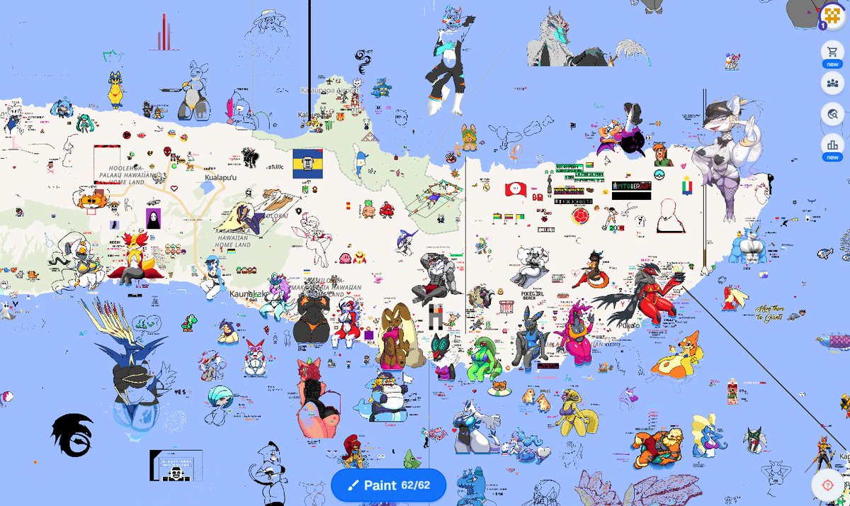 左：西ノ島　右：モロカイ島（ハワイ諸島）
島が…支配されていく…
西ノ島 wplace.live/?lat=27.247832…
モロカイ島 wplace.live/?lat=21.135089…