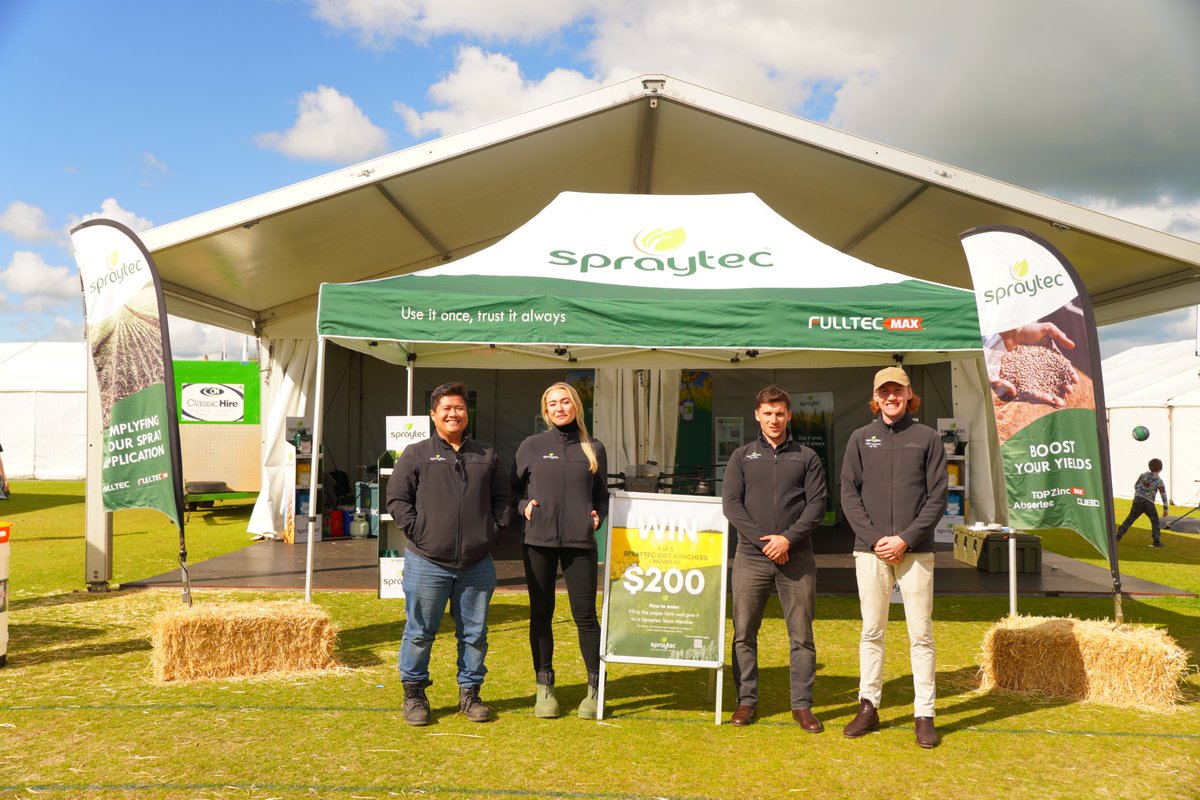 spraytec_aus's tweet photo. We’ve just wrapped up our 5th year at @DowerinFieldDay - stronger than ever!

It was great to be back at WA’s leading ag event, continuing our commitment to innovation, grower support, and proven results.

🔬 New product demos
🧪 Latest Aussie trial insights
🚁 Drone tech for smarter farming
🤝 Stronger distributor partnerships
💡 Practical solutions for growers

Plus, lucky vehicle's received a Spraytec windshield protector thanks to our collab with event organisers.

Thanks to everyone who stopped by for a yarn!

#dowerinfielddays #wafarmers #australianagriculture #fielddayswa #useitoncetrustitalways