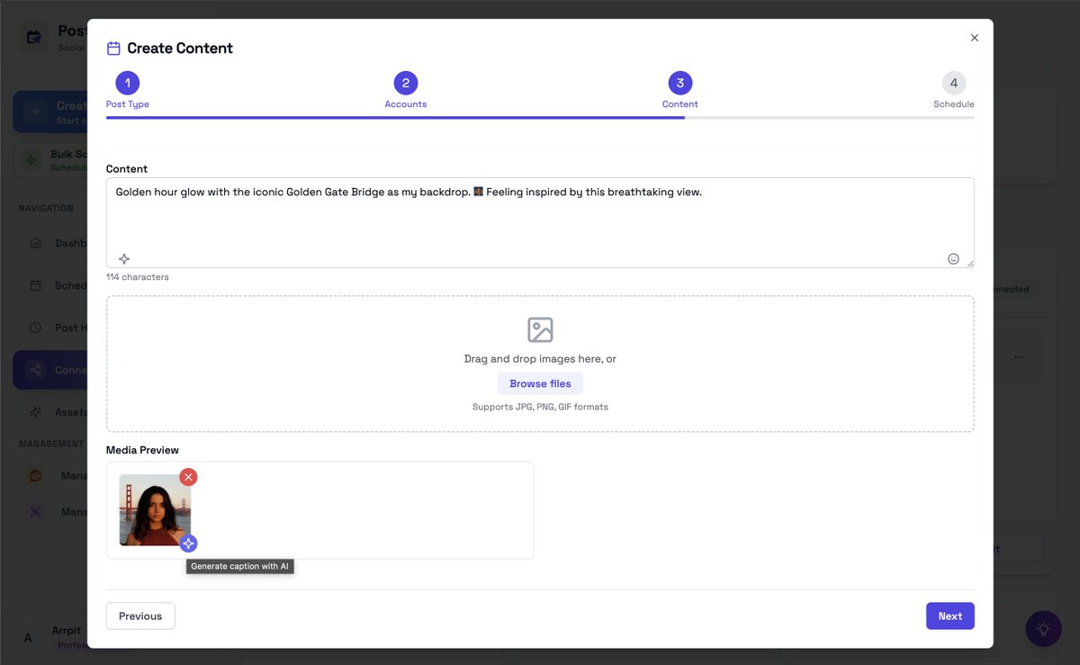 Built this small AI auto captions into Postscheduler . Its live now for everyone to use .