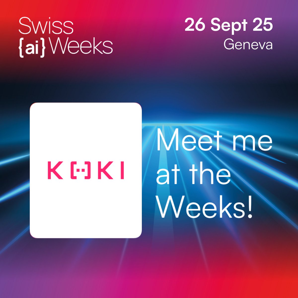 The Swiss {ai} Weeks are a great chance to explore the future of AI.

A member of the Koki team will be at events in Lausanne and Geneva (Switzerland), ping us if you’d like to meet up!

📅 1 Sept – 5 Oct 2025
🌐 swiss-ai-weeks.ch