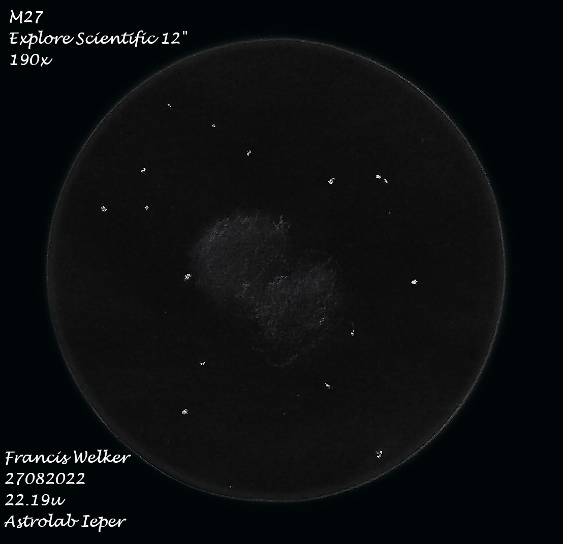 DeepskyLog's tweet image. Dear observers,

Let’s select a new #deepskylog sketch of the month.  The candidates this month are:

M 27 by Francis Welker
IC 1296 by Tom Borger
IC 1470 by Tom Corstjens
NGC 40 by Jan De Ceuster
NGC 188 by Jef De Wit

Please vote (by leaving a comment) before September 8.