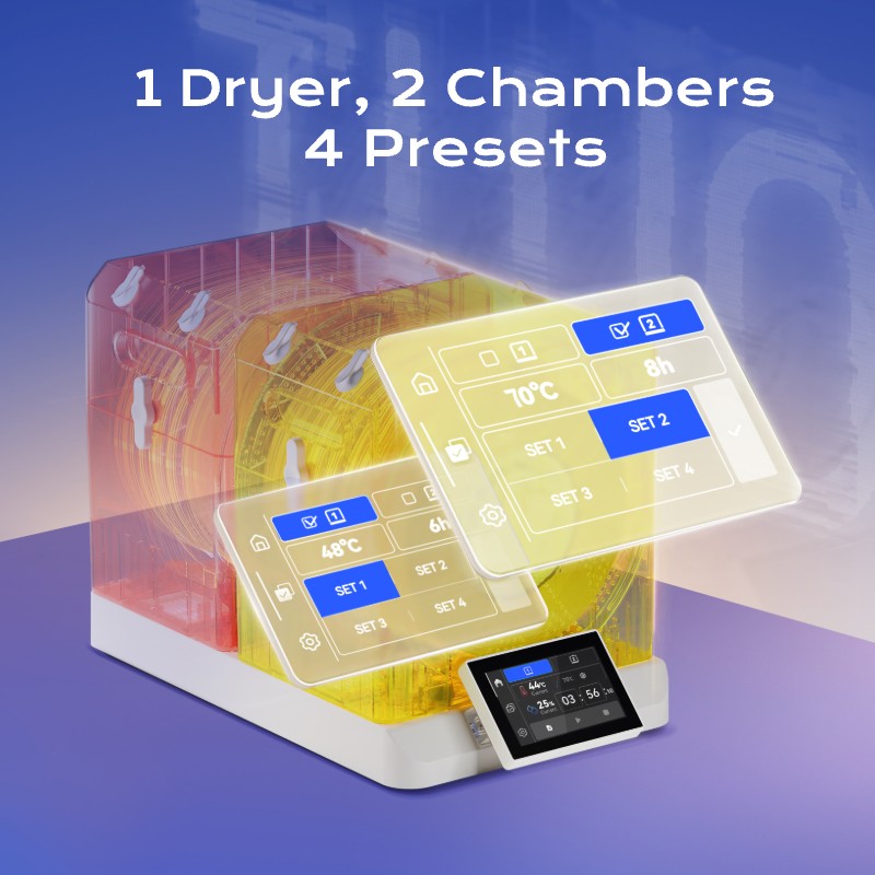 Meet Chitu Systems FilaPartner E1 Filament Dryer! 
Keep your prints flawless with the 4-Spool Dryer 
Dry up to 4 spools at once with dual independent chambers. 
US: bit.ly/3DZcncJ
JP: amzn.to/3I0vuVH