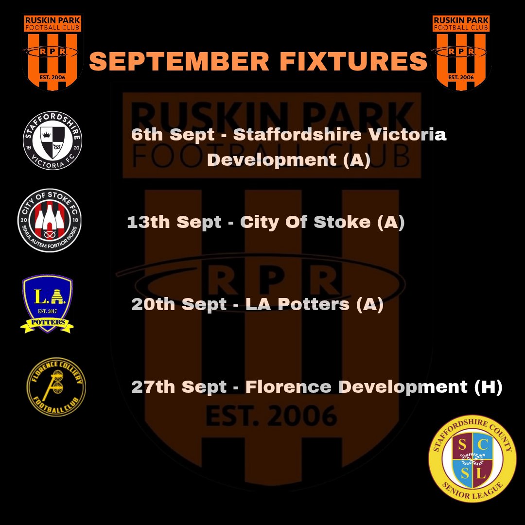 1st month of the season completed ✅️

Here is what September has in for us, including a 1st home game of the season 🏡 🙌

#RuskinFC