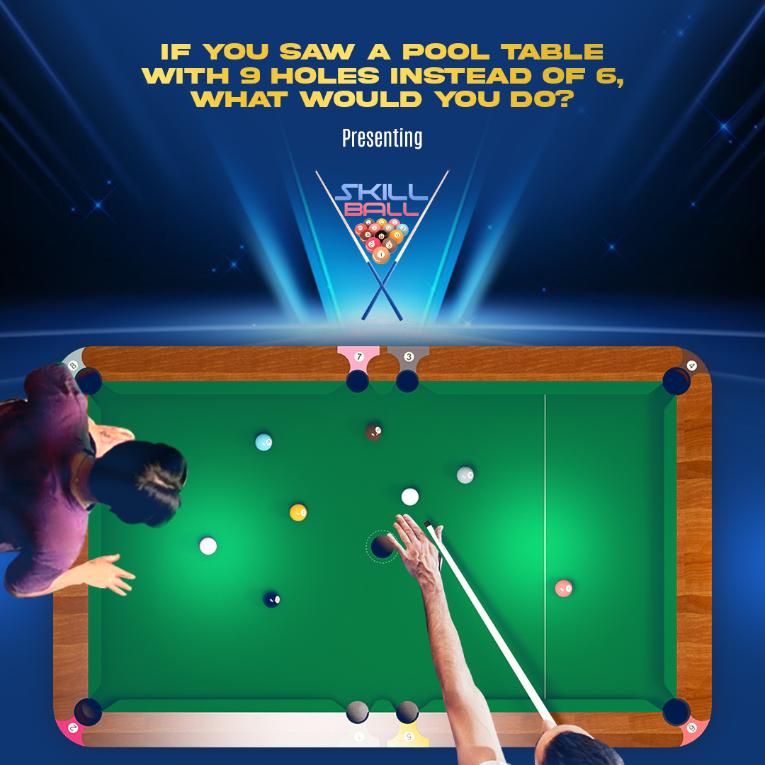 skillballx's tweet photo. What if pool had 9 pockets instead of 6? 
SkillBall X changes the game with new strategies, risks &amp; rewards.
Launching Sept 22 on Kickstarter. Are you ready to play smarter?

#SkillBallX #PoolGame #KickstarterLaunch https://t.co/JedpJ2CZ2f