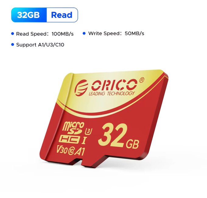 ORICO microSD 32GB 赤 白より性能いい 【¥173】-アリエク特価アラート