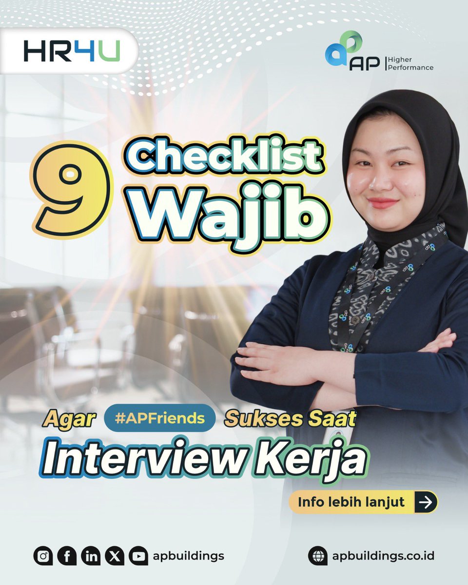apbuildings's tweet image. Hi #APFriends!

Panggilan interview yang #APFriends dapat atas lamaran kerja yang dikirim menjadi bukti bahwa #APFriends menarik di mata perusahaan. Gunakan dengan baik kesempatan interview yang diberikan.